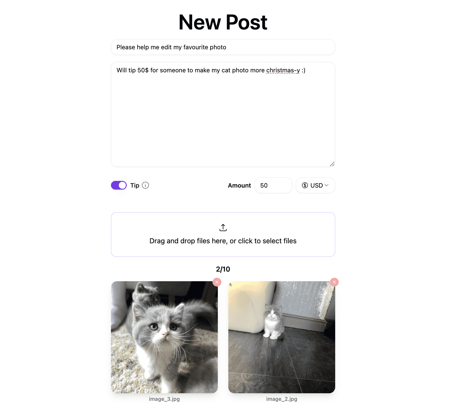 Uploading a photo